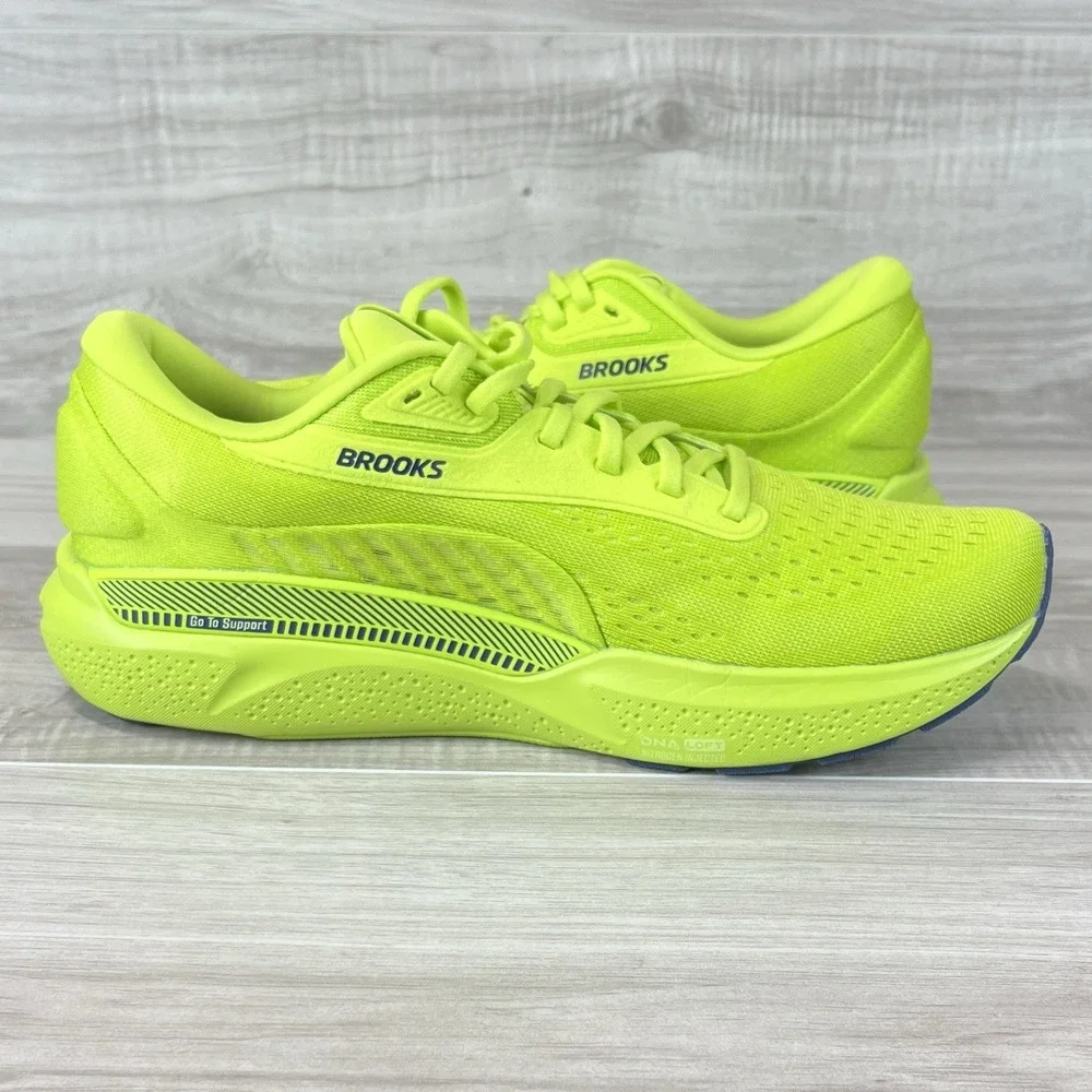 Brooks Adrenaline GTS 24 Men's size 13 Running Shoe Acid Lime Green Sneaker - Picture 6 of 10